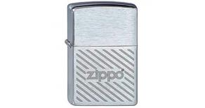 Зажигалка ZIPPO Stripes, с покрытием Brushed Chrome, латунь/сталь, серебристая, матовая, 36x12x56 мм